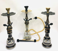 Chicha Farida Hookahs Modèle Amaz Small Deluxe en laiton laqué finition oxyde d'or, type courbé, gravée à la main, de luxe, unique