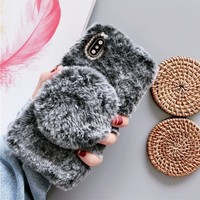 Étui de téléphone portable en fourrure pelucheux, nouvelle mode, pour iPhone 6 7 8 Plus X XS Max XR 11 Pro Max,