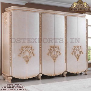 Elegant White Gold Baroque Bedroom Furniture Classic Creamy Look Bedroom Furniture Set French <b>Victorian</b> Style Carved Bedroom - Product Image 5
