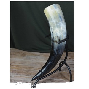 ฮอร์นดื่มควายธรรมชาติพร้อมขาตั้งโลหะกำหนดขนาดเองได้ฮอร์นดื่มสำหรับตกแต่งบ้าน - Product Image 1