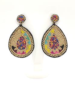 Boucles d'oreilles traditionnelles pour femmes, bijoux multicolores, fait à la main, Fusion perlée dorée, cadeau spécialement pour Diwali et noël, vente en gros, nouvelle collection 2020 - Product Image 3