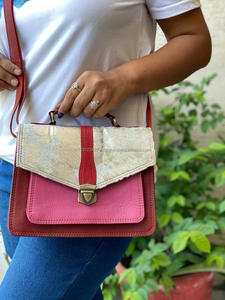 Stylish Genuine Glitter Fur Leather <b>Handbag</b> Women Designers Shoulder Sling Bag - Product Image 2