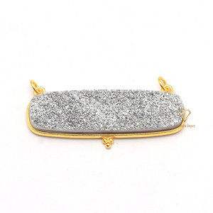 Pendentif en pierre précieuse pour anniversaire, magnifique bijou en argent Sterling, titane, druse, plaqué or, pour fournitures en gros - Product Image 2