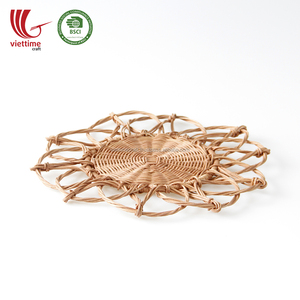 แผ่นรองจานหวายสีเหลืองธรรมชาติถักด้วยมือสไตล์คลาสสิกผลิตในเวียดนามสำหรับโรงแรม - Product Image 2