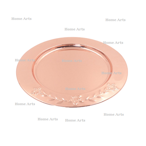 Ensemble de 4 plaques de chargeur martelées en cuivre Plaques de dessous de forme ovale de la plus haute qualité du fabricant en Inde - Product Image 3