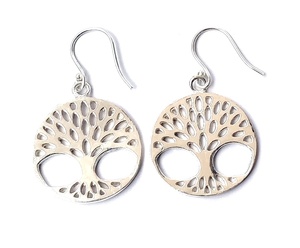 Boucles d'oreilles pendantes classiques en argent plaqué Arbre de Vie SILVER ZONE, artisanat indien, pour femme, anniversaire, fabricant, fournisseur, bijoutier - Product Image 2