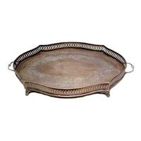 Plateaux ovales en laiton pour la cuisine, service et décoration, avec poignées en laiton moulé, compatibles lave-vaisselle et micro-ondes, très demandés