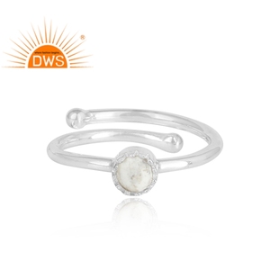 Round Cut Howlite Gemstone <b>Ring</b> High Quality <b>925</b> <b>Silver</b> <b>Ring</b> Fine Jewelry Supplier Classic Collection - Product Image 2