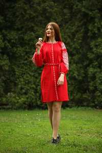 Nuevos Diseños de Bordado Ucraniano, Vestidos Maxi 100% Algodón para Mujer, Manga Larga, Cintura Natural, Decoración Estampada - Product Image 3