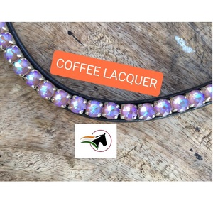 Bandeau de tête de qualité supérieure avec boucle à fixation rapide et bande de bride à boucle et crochets, strass de 8 mm, équipement équestre professionnel en cuir pour courses anglaises - Product Image 5