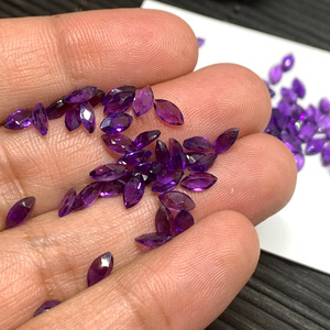 Piedra preciosa de cuarzo de corte Marquesa facetado de amatista Natural de 10x5 MM de alta calidad, piedra natal de febrero para la fabricación de joyas - Product Image 3
