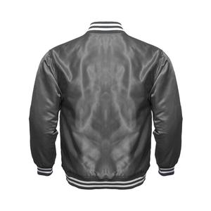 Chaqueta Bomber de satén con logotipo personalizado de alta calidad para hombre de talla grande de cuero de invierno con decoración de piel directa de fábrica al por mayor - Product Image 5