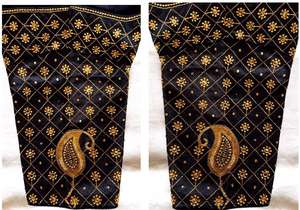 Tissu de soie lourd indien brodé séquence travail saree blouse lehenga blouse pour les femmes - Product Image 5