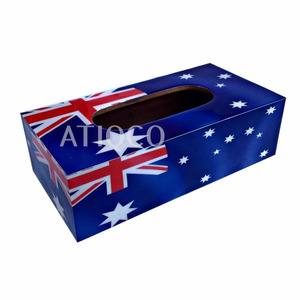 ATIQCO - Dispensador de pañuelos de lujo rectangular de MDF con estampados pintados - Product Image 2