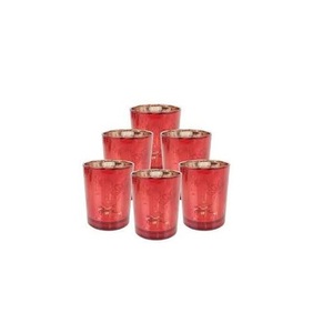 Portavelas de Metal con 3 votivos de vidrio, accesorios decorativos para el hogar y Diwali - Product Image 1