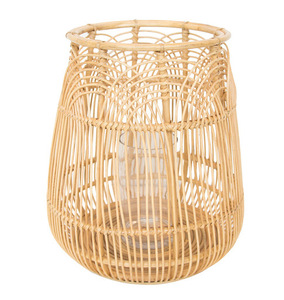 Elegante Vintage marrón bambú ratán linterna baja cantidad en caja decoraciones de boda Estilo nórdico vela de pie otros - Product Image 1