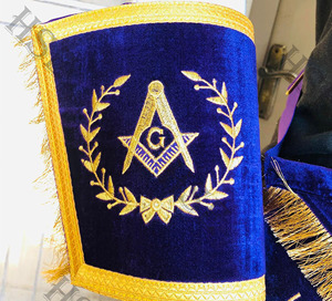 Tablier vintage Master en velour, violet, avec poignets et col de chaîne en métal, bijou-HSE - Product Image 2