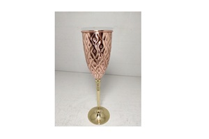 Copper and Glass Wine Glasses Luxury Embossed Wine <b>Goblet</b> - Product Image 5