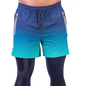 2024 tendance haute rue dégradé couleur athlétique course gymnastique sport sublimé 3D conseil Shorts hommes poches intérieures couleur latérale - Product Image 1
