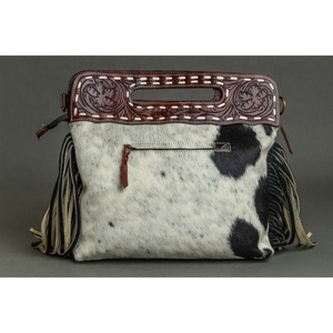 LW Vintage <b>Small</b> Handbag Women's Leather Hobo Fringe Cross Body Tassel <b>Purse</b> Dress Style Saddle Shoulder Sling Bag - Product Image 6