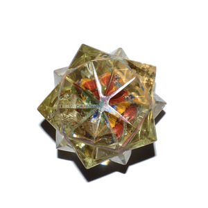 Piedras Curativas Naturales, Estrella Icosaédrica Merkaba de 20 Puntas, Orgón, Ágata Tallada, Arte Feng Shui Coleccionable, Comprar en Línea, Oferta - Product Image 1