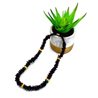 Collar de concha de playa hawaiana hecho a mano, collar de concha de mar Natural Rasta, joyería de verano, collar de surfista de concha de Puka, Unisex