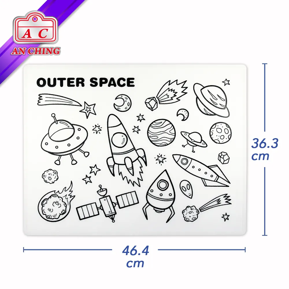 Funny Kids Coloring Foldable Silicone Placemat
