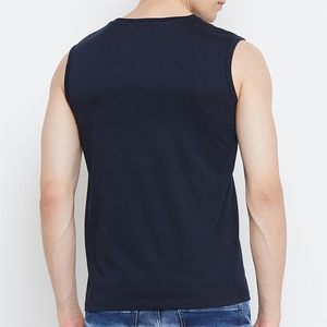 Camiseta sin Mangas para Hombre, Cuello Redondo, Color Azul Marino, Informal, Verano, 100% Algodón, Alta Calidad, Logotipo Personalizado, Corte Ajustado, 2026 - Product Image 2
