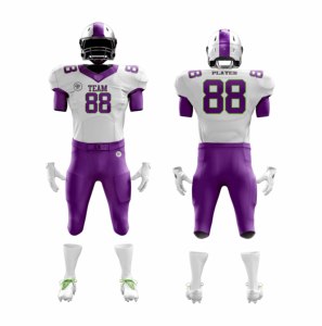 Uniforme de football américain respirant personnalisé, maillot vierge sublimé avec des hauts brodés - Product Image 3