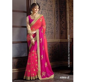 Sari de algodón para fiesta con blusa de diseñador, bordado indio de Bollywood, color turquesa, lavable a máquina, prenda étnica Evergreen - Product Image 1