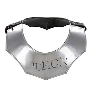 Correa de cuero Gorget de acero chapado personalizado, armadura Medieval, cuello de pie renacentista, modelo de ropa, regalo náutico, logotipo personalizado - Product Image 3