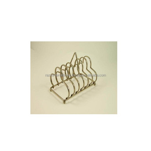 Étagère à pain grillé à cinq niveaux en acier inoxydable plaqué or, non pliable, moderne, durable et éco-responsable pour le rangement de cuisine - Product Image 3