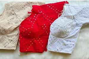 Chemisier en soie georgette à paillettes, magnifique blouse w, avec miroir dori et doigt, travail avec manches nouées, à bas prix - Product Image 2