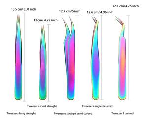 Lot de 4 outils d'extension de cils en acier inoxydable avec ciseaux à cils et sourcils et pince à épiler de volume Étui de couleur personnalisé - Product Image 6