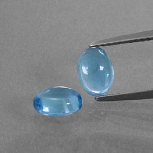 พลอยทรงวงรีสีฟ้าท้องฟ้าธรรมชาติขนาด3มม. 4มม. - Product Image 1