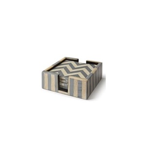 Posavasos con incrustaciones de hueso para decoración de Bar, posavasos cuadrado para taza de color gris, productos de alta calidad, gran oferta - Product Image 1
