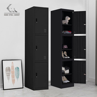 Armoire de rangement mince en acier pour la vente en gros, casier métallique à 4 portes assemblé