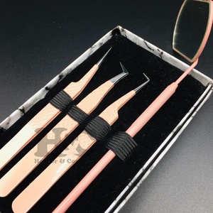 Pince à épiler professionnelle boîte à cartes miroir de vison Logo personnalisé pince à épiler d'extension de cils en acier inoxydable avec offre personnalisée - Product Image 1