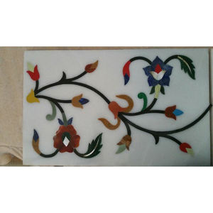 Panel incrustado de mármol de diseño elegante de aspecto atractivo disponible en color blanco para uso en interiores para decoración del hogar - Product Image 1