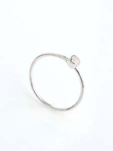 Tiny Moonstone Round Shape Gold Vermeil Ring - Product Image 3