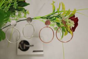 Boucles d'oreilles pendantes en forme circulaire en laiton nickel nouveau style bijoux de mode pour mariages fêtes et cadeaux - Product Image 2