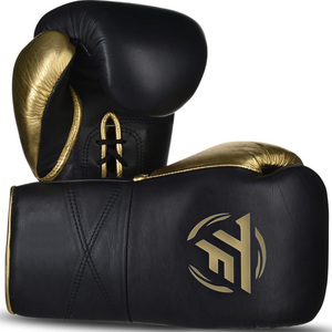 Gants de boxe en cuir PU TOP FIGHT pour enfants, fermeture à boucle, sangle de poignet réglable, respirants, légers, noirs - Product Image 2