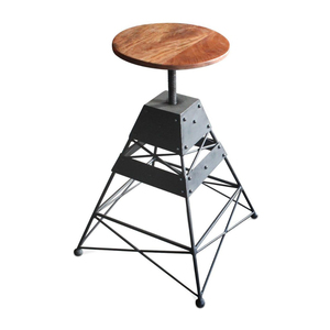 Tabouret de bar de Style industriel, mobilier de salon en bois massif et en métal, h pouces, 2022 - Product Image 1