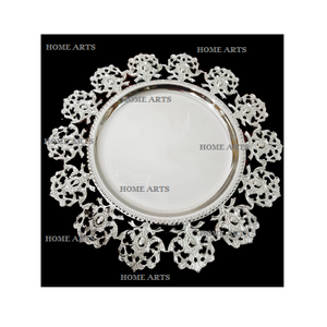 Assiette de présentation ronde au design attrayant, de qualité supérieure, couleur argent, pour la maison et les restaurants - Product Image 1