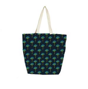 Venta al por mayor de algodón crudo de lona de las mujeres bolso de mano-respetuoso del medio ambiente personalizado Color Logo serigrafiado reutilizable plegable para ir de compras - Product Image 3