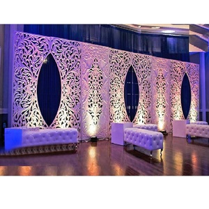 Decoración de salón de boda superior, marcos de fondo, los mejores marcos de decoración de escenario de boda, Panel blanco, recepción de escenario, paneles de pared trasera - Product Image 1