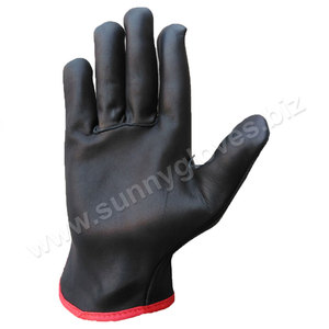 Gants de travail en cuir de vache noir, pour conducteur de sécurité, imperméable, bon marché - Product Image 3