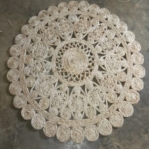 Tapis ronds en jute tressé à la main antidérapants - Utilisation toute saison - Product Image 2