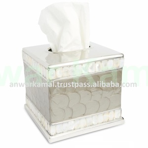 Venta al por mayor caliente de la madre de la perla servilleta de mesa caja del tejido de baño accesorios vajilla de acero inoxidable tejido titular - Product Image 2