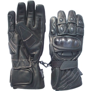 Guantes de Motociclismo Keven Impex KI-008 de Primera Calidad, de Cuero Negro, con Diseño de Cara Sonriente, Transpirables, con Protección Completa para los Dedos, Unisex - Product Image 1